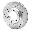 R1 81-87 Dodge Ram 50 Front Left Drilled & Slotted Silver Brake Rotor