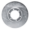 R1 79-86 Dodge Ram 50 Front Left Drilled & Slotted Silver Brake Rotor