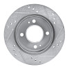 R1 14-15 Mitsubishi Mirage Front Left Drilled & Slotted Silver Brake Rotor