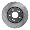 R1 09-15 Mitsubishi Lancer Front Left Drilled & Slotted Silver Brake Rotor