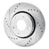 R1 09-15 Mitsubishi Lancer Front Left Drilled & Slotted Silver Brake Rotor