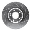R1 09-15 Mitsubishi Lancer Front Left Drilled & Slotted Silver Brake Rotor