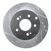 R1 06-12 Mitsubishi Galant Rear Left Drilled & Slotted Silver Brake Rotor