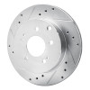 R1 06-12 Mitsubishi Galant Rear Left Drilled & Slotted Silver Brake Rotor