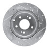 R1 06-12 Mitsubishi Galant Rear Left Drilled & Slotted Silver Brake Rotor