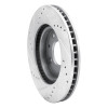 R1 04-04 Mitsubishi Lancer Front Right Drilled & Slotted Silver Brake Rotor