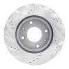 R1 04-04 Mitsubishi Lancer Front Right Drilled & Slotted Silver Brake Rotor