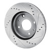 R1 04-04 Mitsubishi Lancer Front Left Drilled & Slotted Silver Brake Rotor