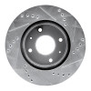 R1 04-04 Mitsubishi Lancer Front Left Drilled & Slotted Silver Brake Rotor