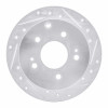 R1 04-12 Mitsubishi Eclipse Rear Right Drilled & Slotted Silver Brake Rotor