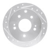 R1 04-12 Mitsubishi Eclipse Rear Left Drilled & Slotted Silver Brake Rotor