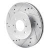 R1 98-07 Mitsubishi Lancer Front Left Drilled & Slotted Silver Brake Rotor