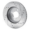 R1 98-07 Mitsubishi Lancer Front Left Drilled & Slotted Silver Brake Rotor