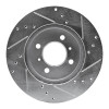 R1 98-07 Mitsubishi Lancer Front Left Drilled & Slotted Silver Brake Rotor