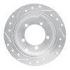 R1 97-04 Mitsubishi DIAMANTE Rear Right Drilled & Slotted Silver Brake Rotor