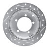 R1 97-04 Mitsubishi DIAMANTE Rear Left Drilled & Slotted Silver Brake Rotor
