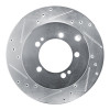 R1 92-96 Mitsubishi DIAMANTE Rear Left Drilled & Slotted Silver Brake Rotor