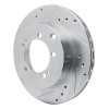 R1 92-96 Mitsubishi DIAMANTE Rear Left Drilled & Slotted Silver Brake Rotor