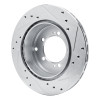 R1 92-96 Mitsubishi DIAMANTE Rear Left Drilled & Slotted Silver Brake Rotor