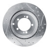R1 92-96 Mitsubishi DIAMANTE Rear Left Drilled & Slotted Silver Brake Rotor