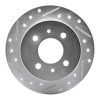 R1 92-96 Dodge COLT Rear Left Drilled & Slotted Silver Brake Rotor