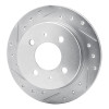 R1 92-96 Dodge COLT Rear Left Drilled & Slotted Silver Brake Rotor