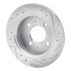 R1 92-96 Dodge COLT Rear Left Drilled & Slotted Silver Brake Rotor