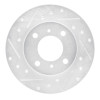 R1 92-96 Dodge COLT Front Left Drilled & Slotted Silver Brake Rotor