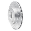 R1 92-00 Dodge COLT Front Right Drilled & Slotted Silver Brake Rotor