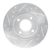R1 92-00 Dodge COLT Front Right Drilled & Slotted Silver Brake Rotor