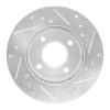 R1 92-00 Dodge COLT Front Left Drilled & Slotted Silver Brake Rotor