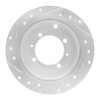 R1 92-04 Dodge COLT Rear Right Drilled & Slotted Silver Brake Rotor