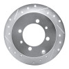 R1 92-04 Dodge COLT Rear Left Drilled & Slotted Silver Brake Rotor