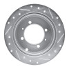 R1 92-04 Dodge COLT Rear Left Drilled & Slotted Silver Brake Rotor