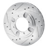 R1 91-92 Mitsubishi Mirage Front Left Drilled & Slotted Silver Brake Rotor