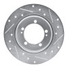 R1 90-94 Eagle TALON Rear Left Drilled & Slotted Silver Brake Rotor