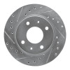R1 85-91 Dodge COLT Front Left Drilled & Slotted Silver Brake Rotor