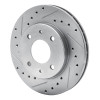 R1 85-91 Dodge COLT Front Left Drilled & Slotted Silver Brake Rotor