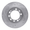 R1 83-89 Chrysler CONQuest Rear Left Drilled & Slotted Silver Brake Rotor