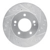 R1 83-89 Chrysler CONQuest Front Right Drilled & Slotted Silver Brake Rotor