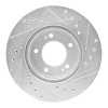 R1 83-89 Chrysler CONQuest Front Left Drilled & Slotted Silver Brake Rotor