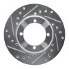 R1 83-91 Dodge COLT Front Left Drilled & Slotted Silver Brake Rotor