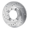 R1 83-91 Dodge COLT Front Left Drilled & Slotted Silver Brake Rotor