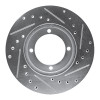 R1 83-91 Dodge COLT Front Left Drilled & Slotted Silver Brake Rotor