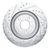 R1 19-24 Infiniti QX50 Rear Right Drilled & Slotted Silver Brake Rotor