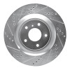 R1 19-24 Infiniti QX55 Front Left Drilled & Slotted Silver Brake Rotor