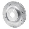 R1 19-24 Infiniti QX55 Front Left Drilled & Slotted Silver Brake Rotor