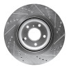 R1 19-24 Infiniti QX55 Front Left Drilled & Slotted Silver Brake Rotor