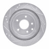 R1 02-06 Infiniti M45 Rear Right Drilled & Slotted Silver Brake Rotor