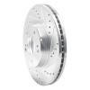R1 97-01 Infiniti Q45 Front Right Drilled & Slotted Silver Brake Rotor